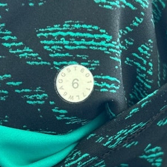 NWOT Lululemon Fast & Free Crop 19" Side Pocket Thrive Viridian Green Black Sz 6 - Picture 4 of 13